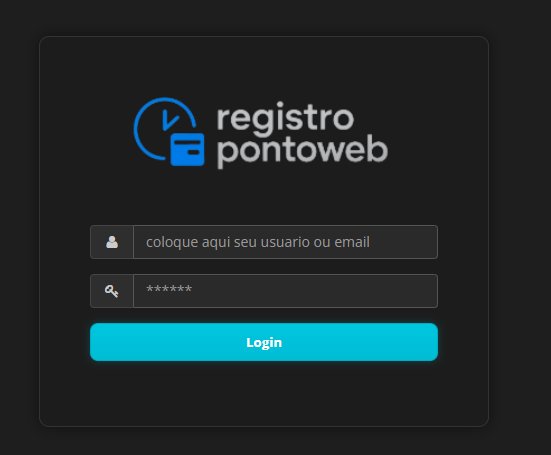 Tela de login do RegistroPontoWeb